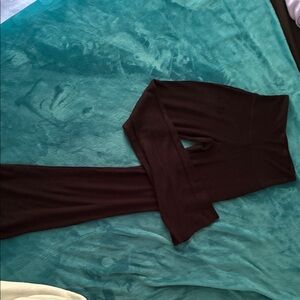 Black Stretchy Wide-Leg Pants